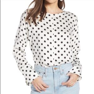 Something Navy polka dot top
